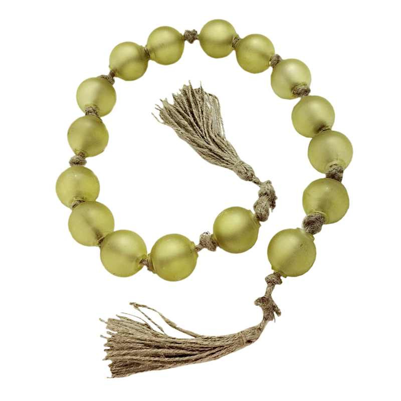 Green Beaded Glass Garland, 34" | At Home