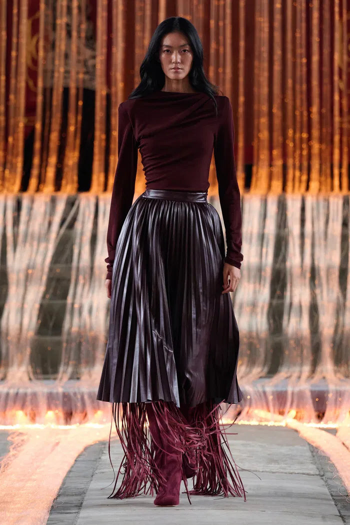 Edith Runched Long Sleeve Top in Lightweight Merino Wool Knit | Fabrique