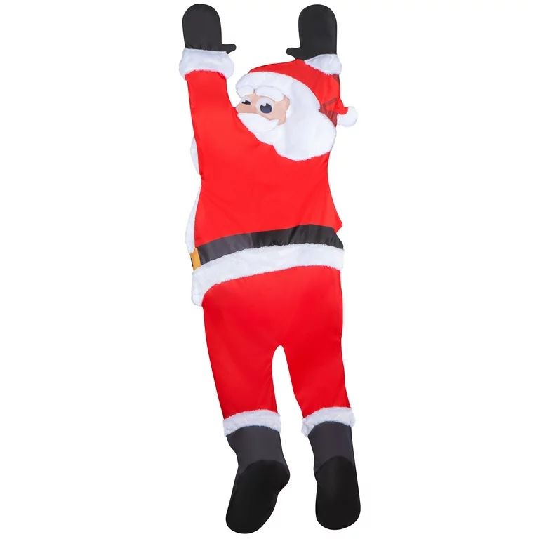 5 foot tall Seasons Plush Greeters Holiday Time Luxe Hang on Santa Christmas Decoration | Walmart (US)