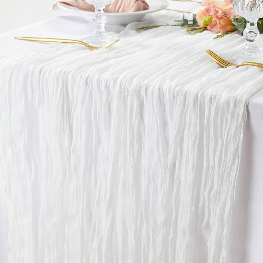 DOLOPL White Table Runner 10FT Cheesecloth Table Runner for Wedding Decorations Cheese ClothTable... | Amazon (US)