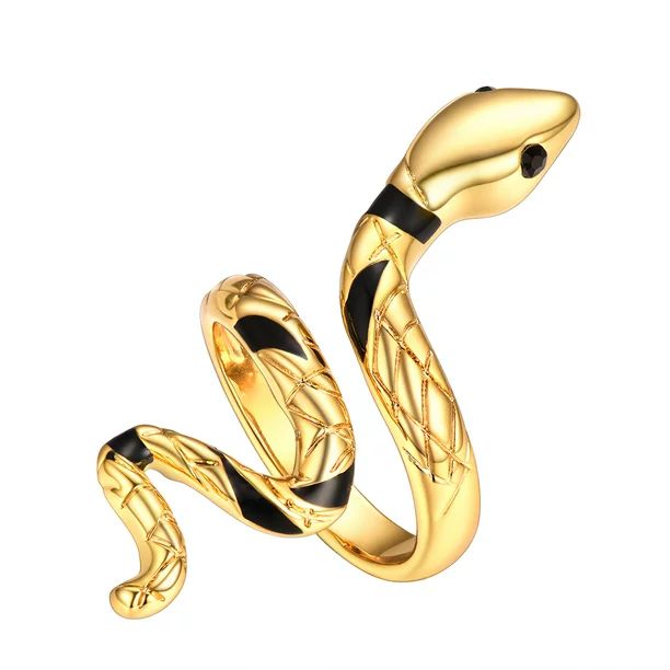 U7 Gold Snake Ring Vintage Punk Women's Knuckle Ring Stackable - Walmart.com | Walmart (US)