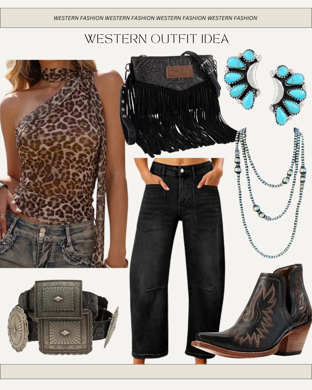 Western Amazon  outfit idea - cheetah top - barrel jeans - country concert outfit idea

#LTKgrwm #LTKootd