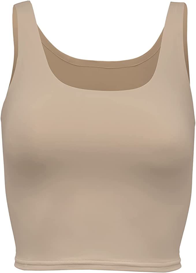 Almere Women's Double-Lined, Contour Tank Top, Sleeveless Crop Tank, Basic Tank Style Buttery Smo... | Amazon (US)