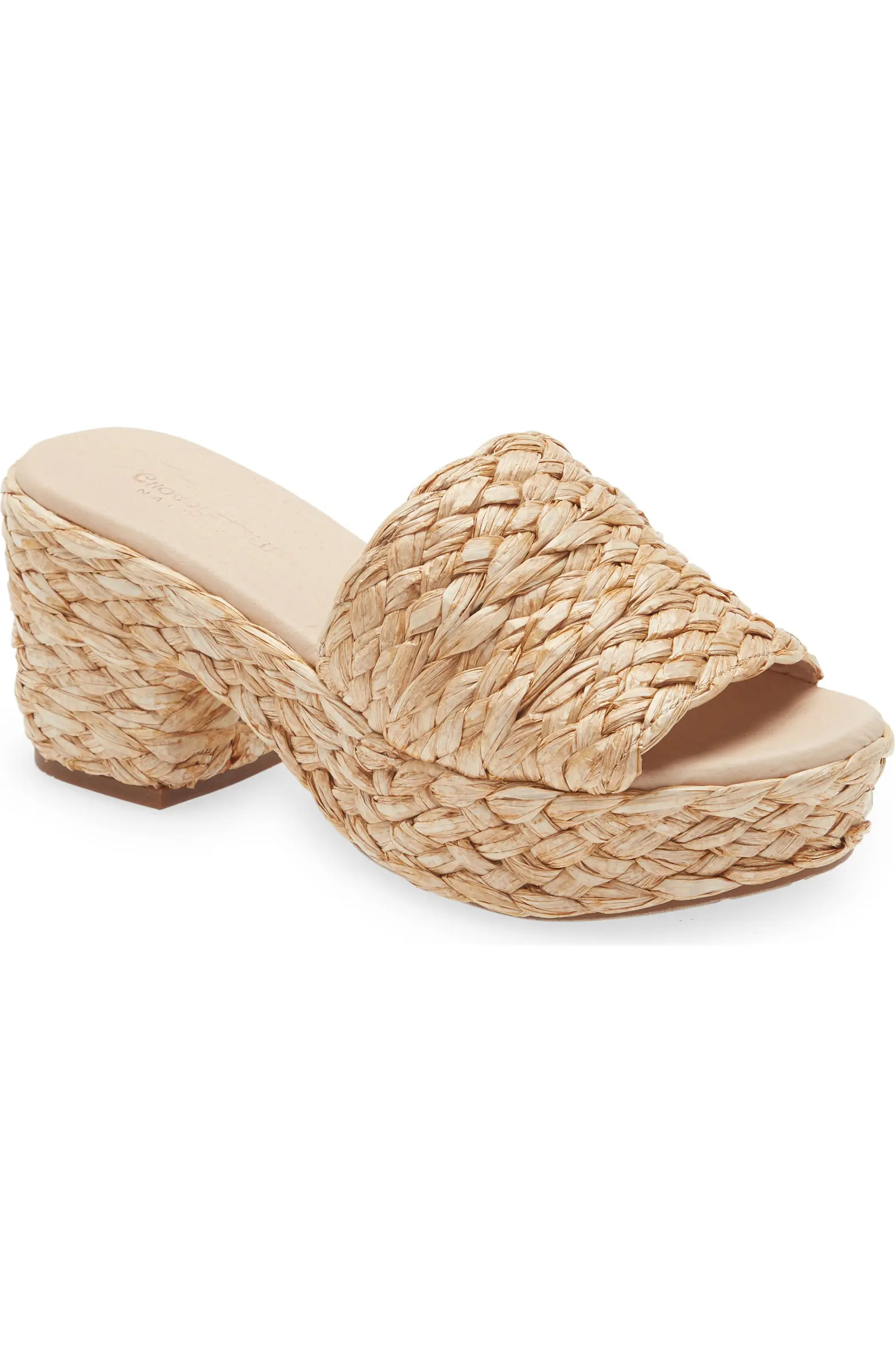 Chocolat Blu Raffia Platform Slide Sandal (Women) | Nordstrom | Nordstrom