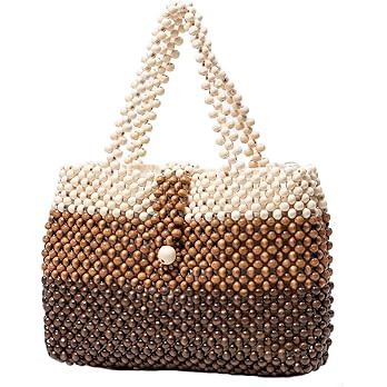 Molodo Wooden Bead Purses for Women Handmade Handbag Clutch Bags for Beach Vacation | Amazon (US)