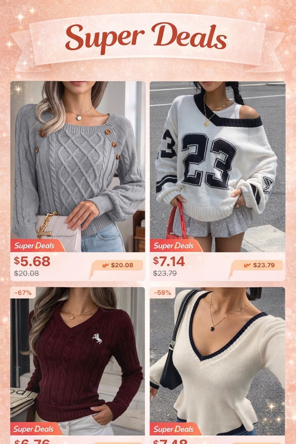 Under $8 sweaters?! RUN 🏃‍♀️🔥

These cozy fall/winter tops are such a steal — chic knits, varsity vibes, classic V-necks & everyday basics all at major discounts 🤍✨

Perfect for layering now and wearing on repeat all season long 🍂

Everything is linked here on my LTK so you can shop the deals before they’re gone 🛍️

#LTKSale #LTKDeals #AffordableFashion nder50 #CozyStyle#LTKU

#LTKgrwm #LTKSaleAlert #LTKU