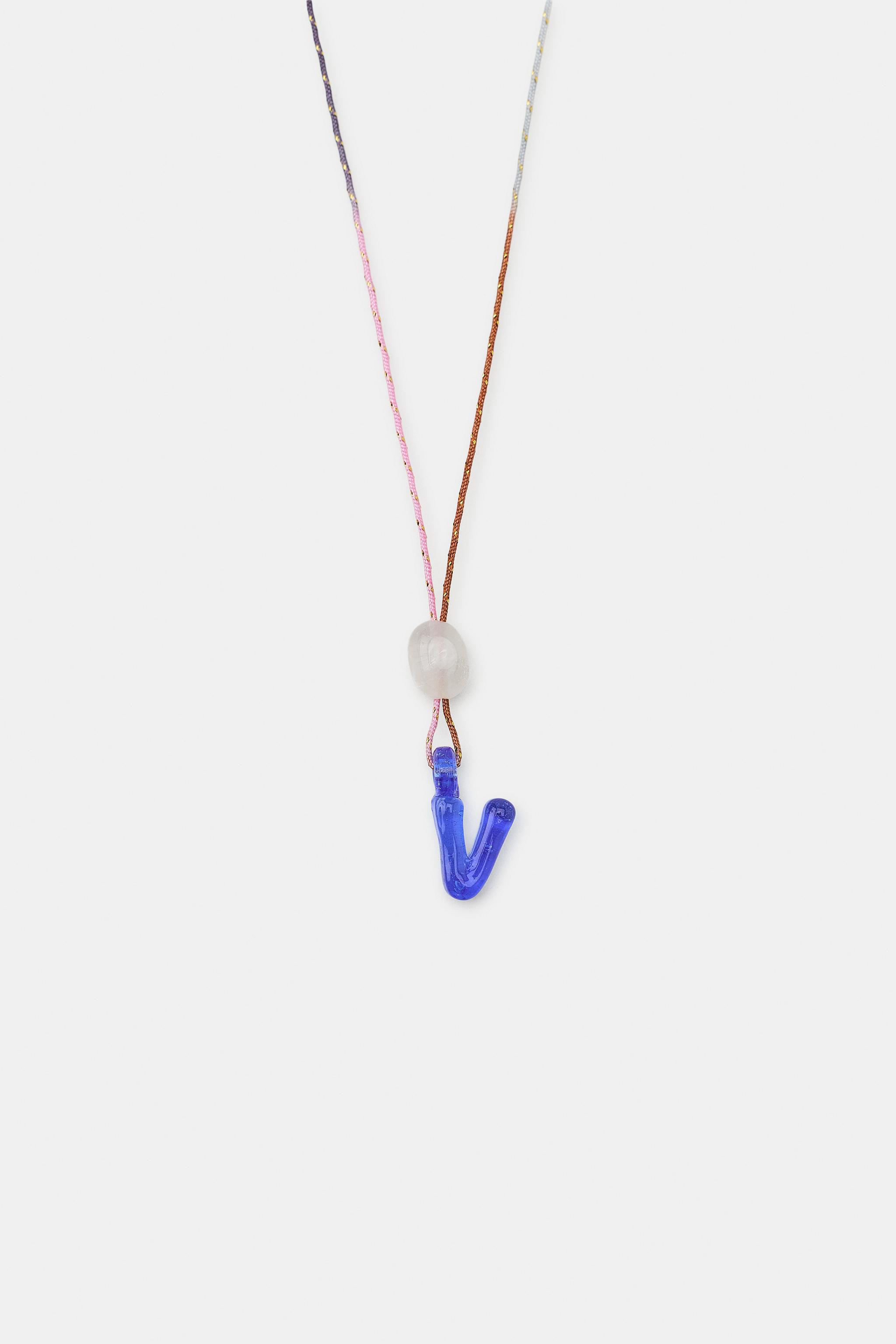 CORD NECKLACE WITH ALPHABET LETTER | Zara UK