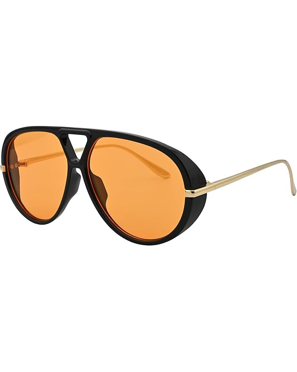 Trendy Oversized Aviator Sunglasses for Women Men Retro Big Large Shield Sun Glasses Vintage Shad... | Amazon (US)