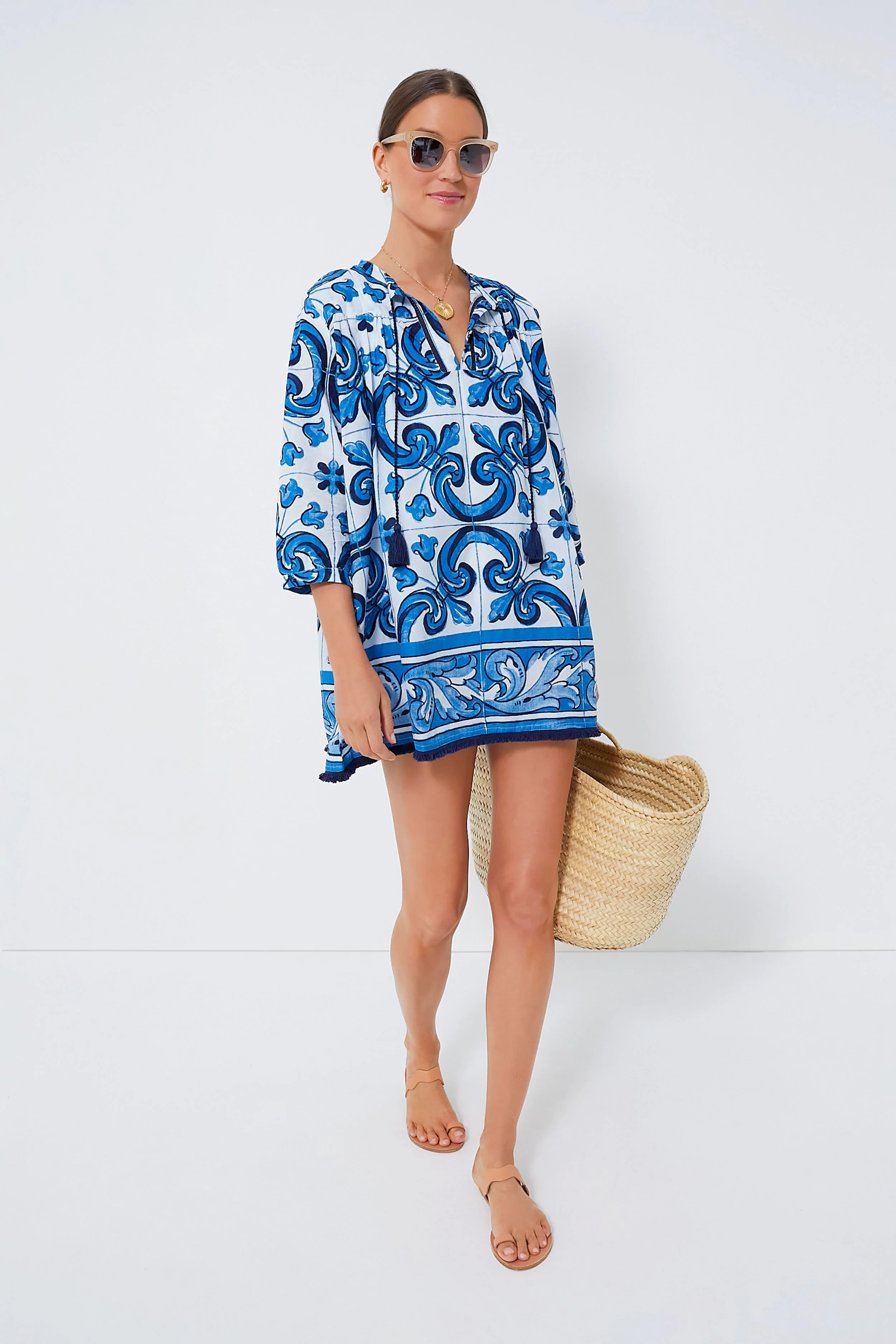 Capri Blue Majolica Tile Bondi Coverup | Tuckernuck (US)