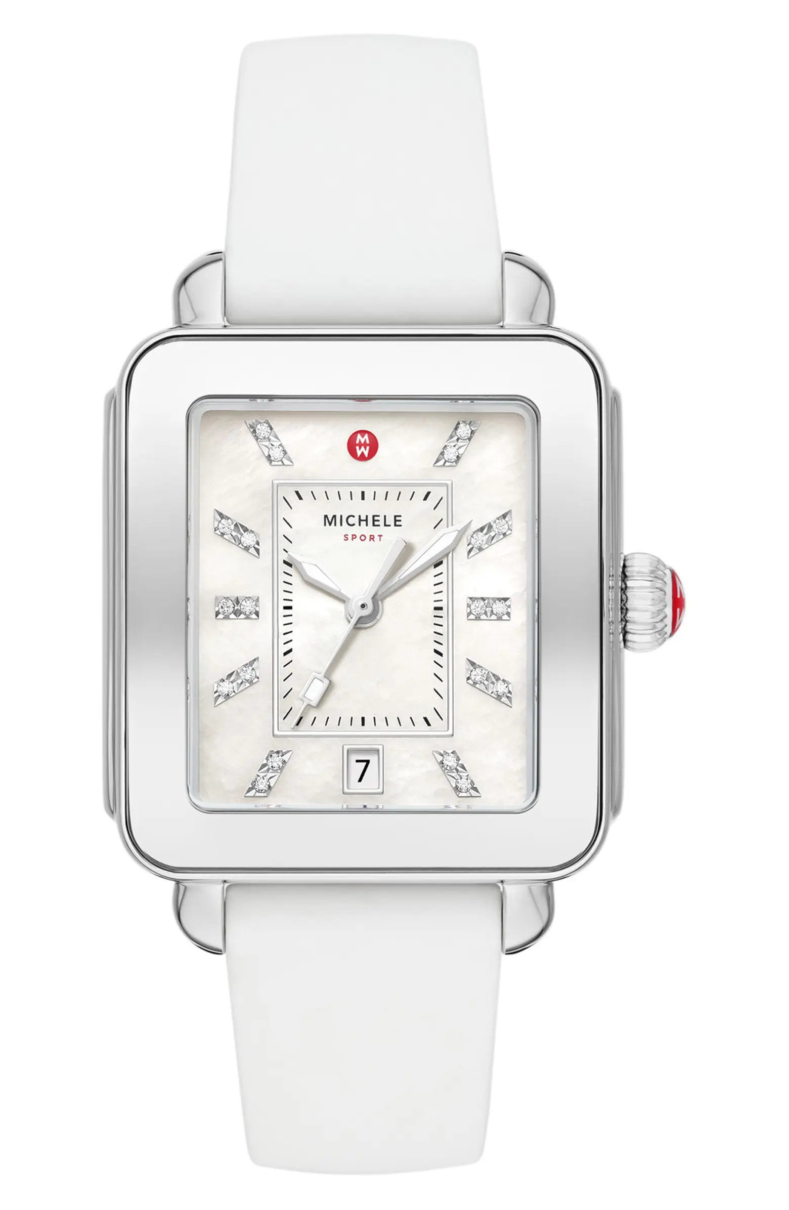 MICHELE Deco Sport Watch Head & Silicone Strap, 18mm | Nordstrom | Nordstrom