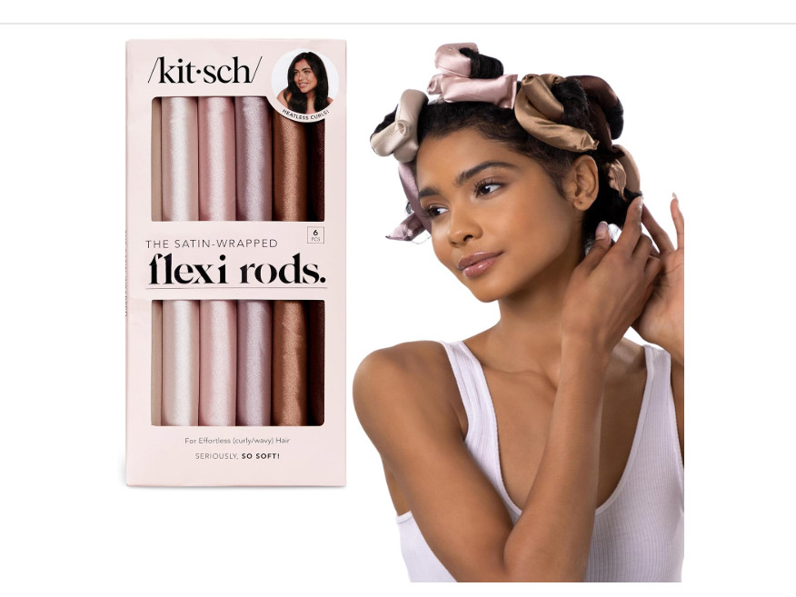 Kitsch Satin Flexi Rods Heatless Curling Rod - 6 pcs, Rosewood | Flexi Rod for Heatless Curl Overnight for Women, Comfortable Hair Curlers to Sleep In for Frizz-Free, No Heat Damage Styling 

 