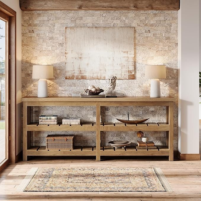 Tribesigns 70.86-Inch ExtraLong Console Table, Farmhouse 3-Tier Entryway Table, Wood Sofa Table f... | Amazon (US)