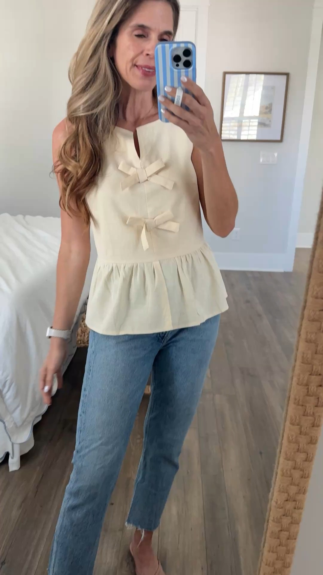 Amazon bow top for Spring and Summer. Comes in a bunch of colors  I’m in a small. 

#LTKOver40 #LTKootd #LTKSeasonal