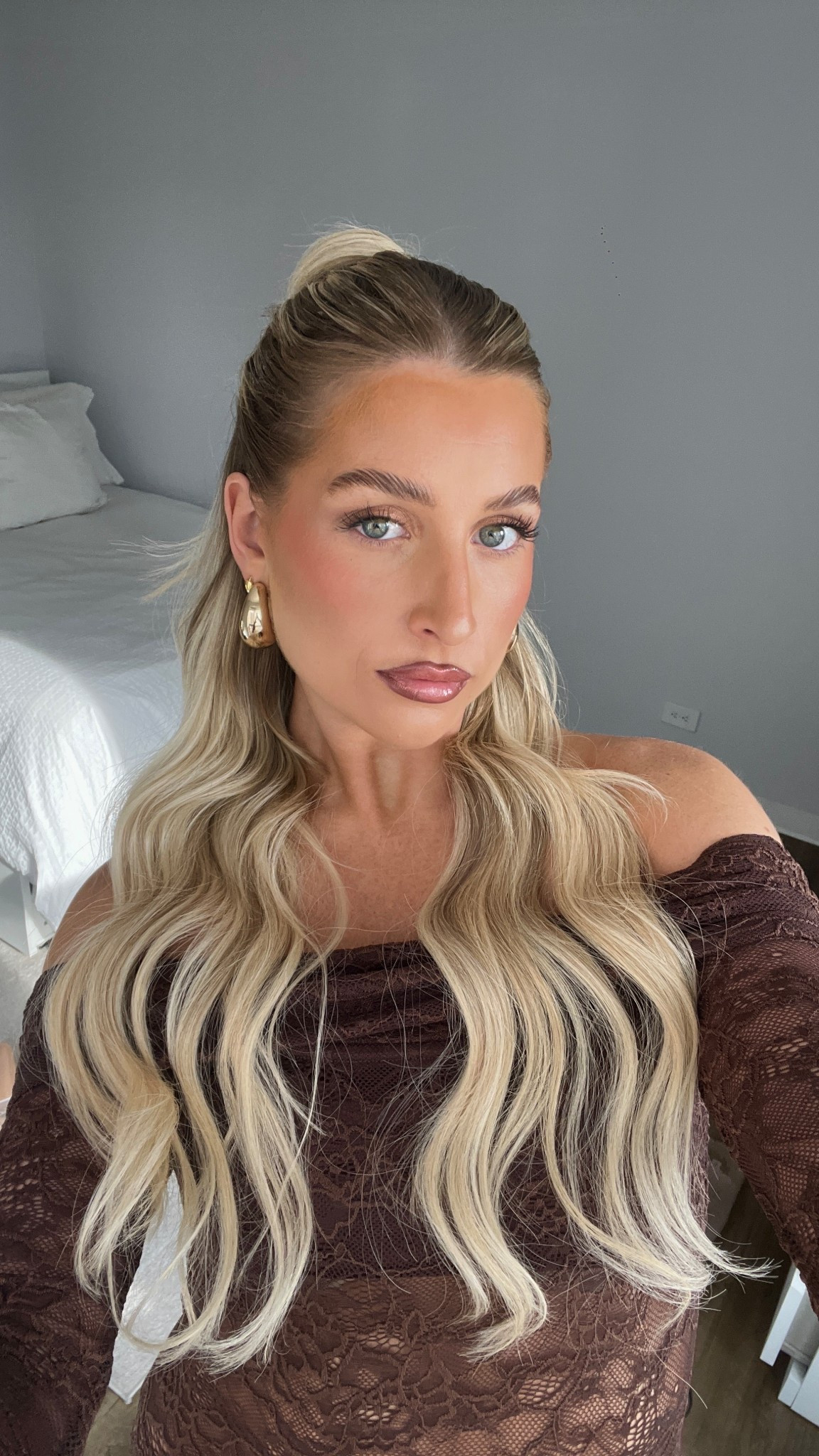 Chocolate lace maxi dress