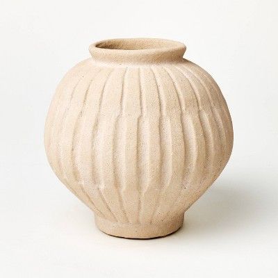 Tall Carved Ceramic Vase - Threshold™ designed with Studio McGee: Watertight Terracotta, Tabletop Decor, Spot Clean | Target