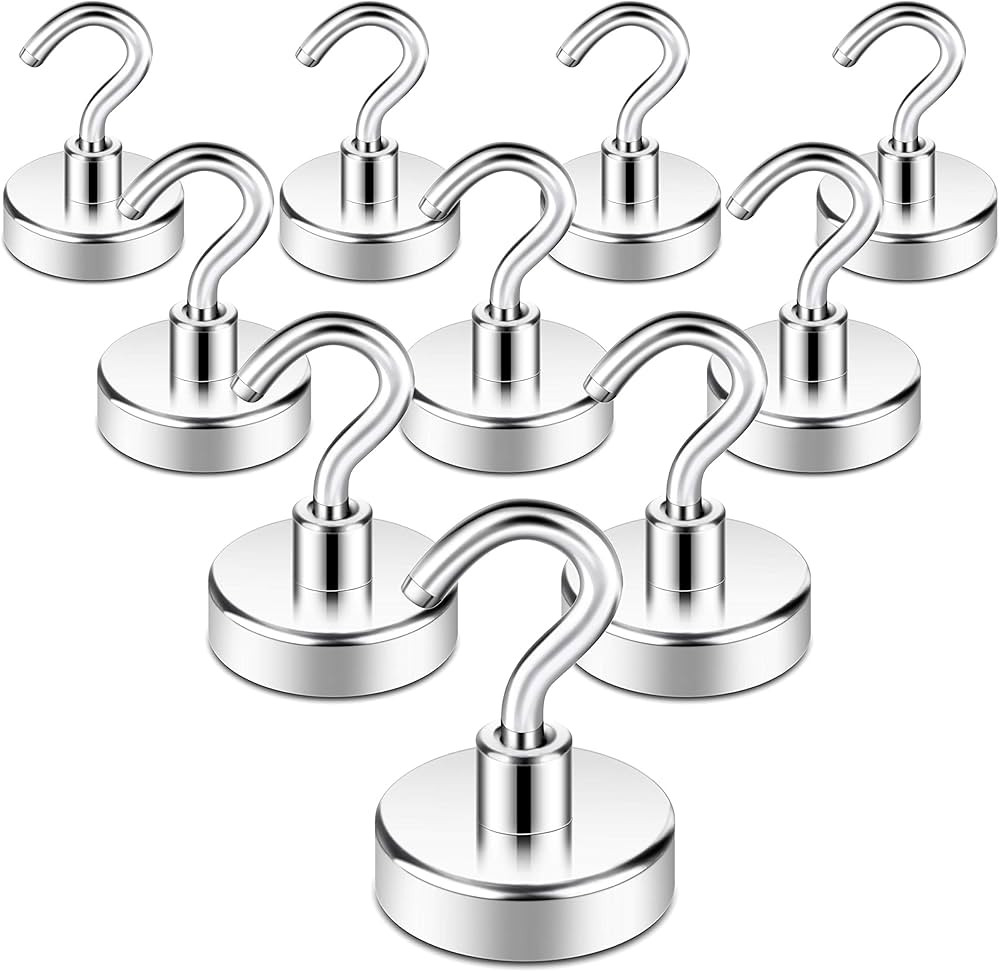 Neosmuk Magnetic Hooks, Heavy Duty Earth Magnets with Hook for Refrigerator, Extra Strong Cruise ... | Amazon (US)