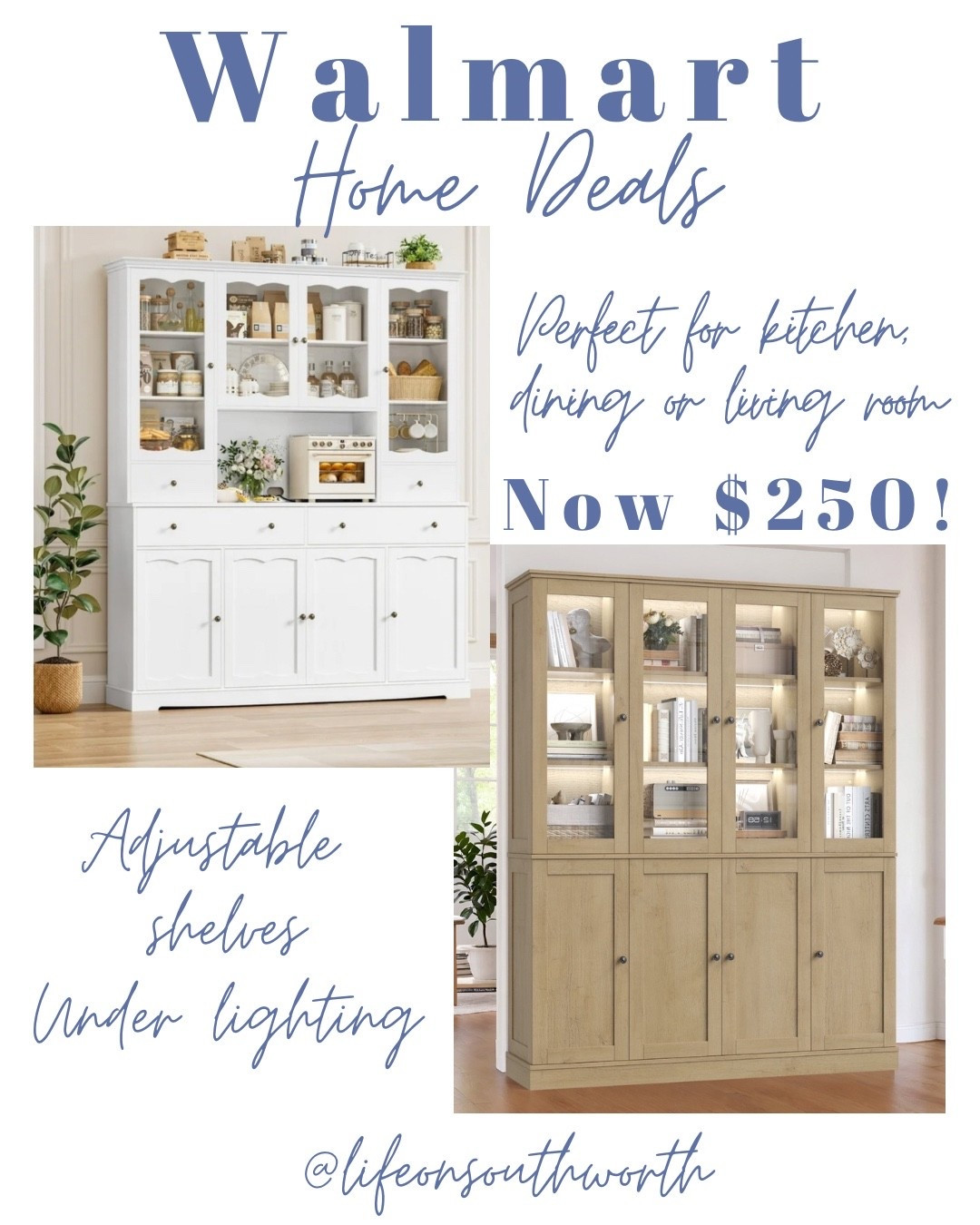 Just found the best deal on a versatile furniture piece for your home! It comes in Natural Oak or White. With adjustable shelving, under lighting, and great storage, it’s a perfect addition to your home. And it’s HALF Off!! 

#LTKHome #LTKSaleAlert