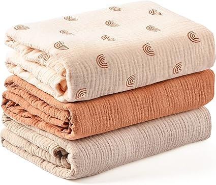 3 Pack Muslin Swaddle Blankets for Unisex, Newborn Receiving Blanket , Large 47 x 45 inches, Soft... | Amazon (US)