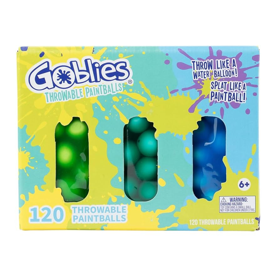 Goblies Throwable Paintballs -Pack of 3 (120 Count, Green/Teal/Blue) | Amazon (US)