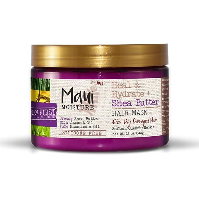 Maui Moisture Heal & Hydrate + Shea Butter Hair Mask, 12 Ounce, Silicone Free with Shea Butter an... | Amazon (US)