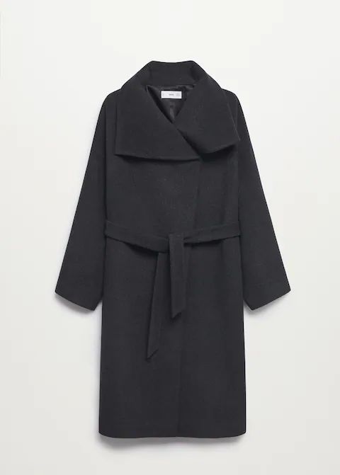 Woollen coat with belt | MANGO (UK)