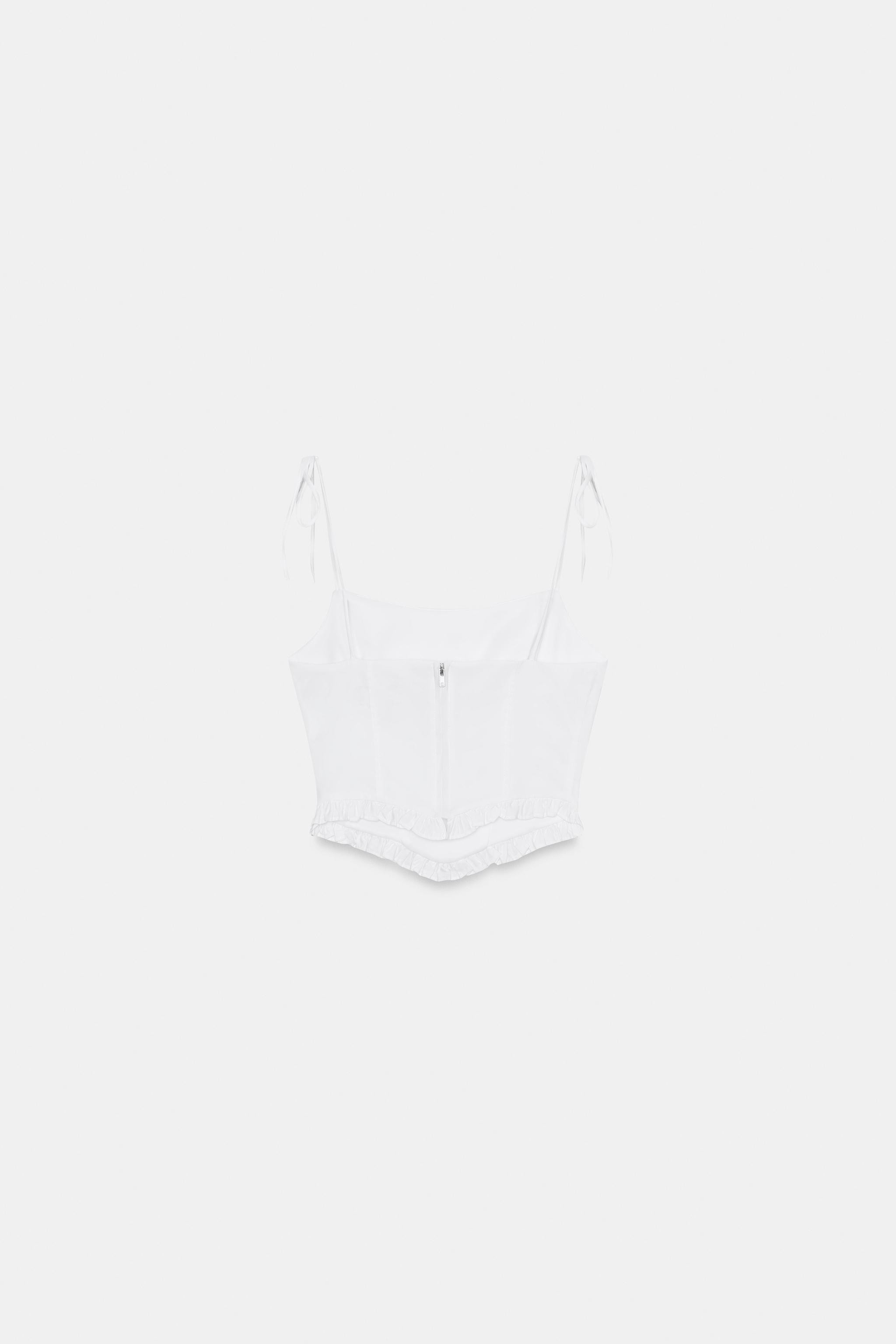 POPLIN CORSET CROP TOP | Zara US