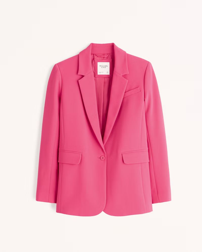 Abercrombie & Fitch Women's Single-Breasted Blazer in Pink - Size L | Abercrombie & Fitch (US)
