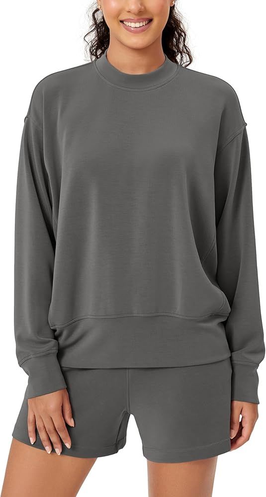 ODODOS Modal Soft Long Sleeve Oversized Sweatshirts for Women Crew Neck Pullover Tops | Amazon (US)