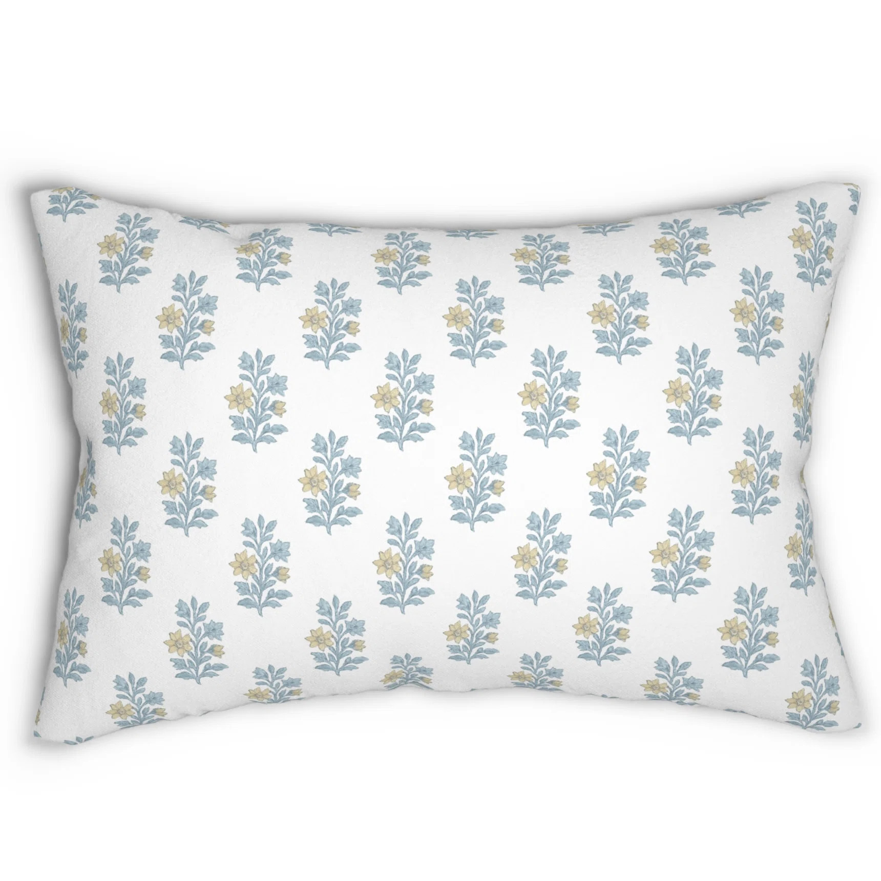 Vintage Block Print Inspired Floral Pillow Cover | Rustic Buti Pattern | Farmhouse Throw Pillow C... | Wayfair North America