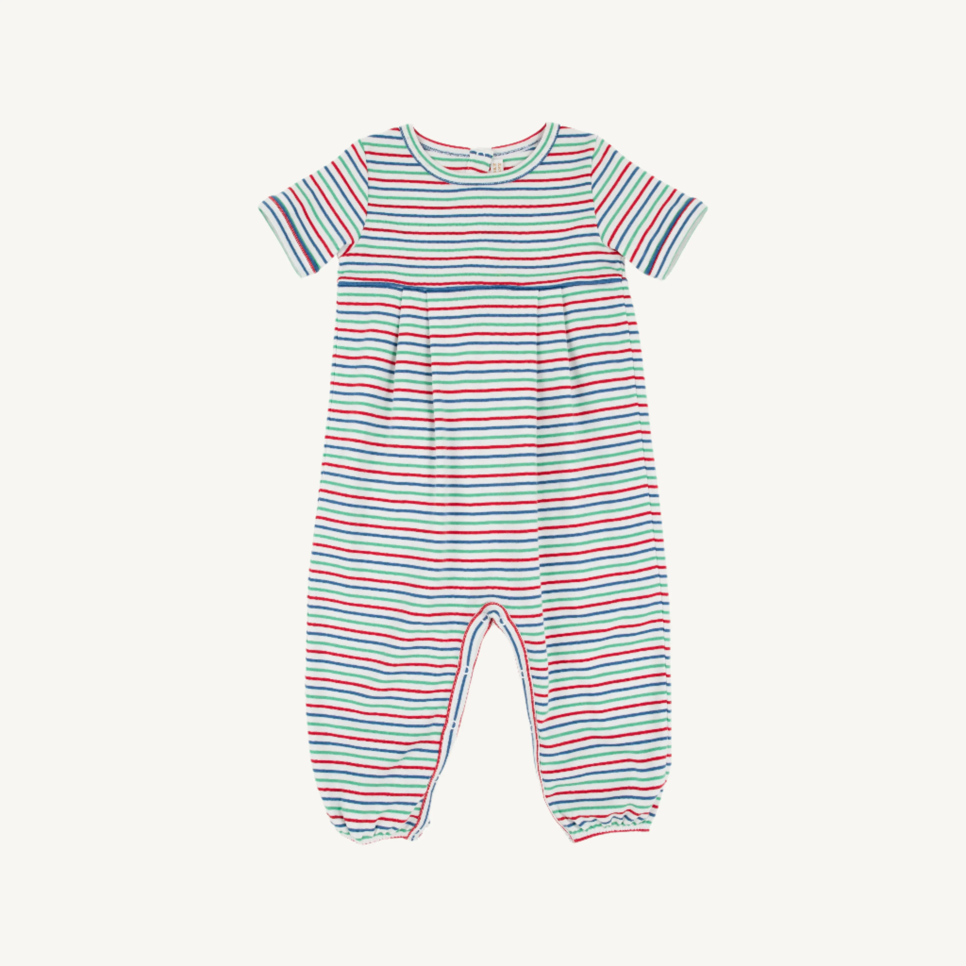 Bradford Romper - Simsbury Stripe with Wood Boat Blue | The Beaufort Bonnet Company