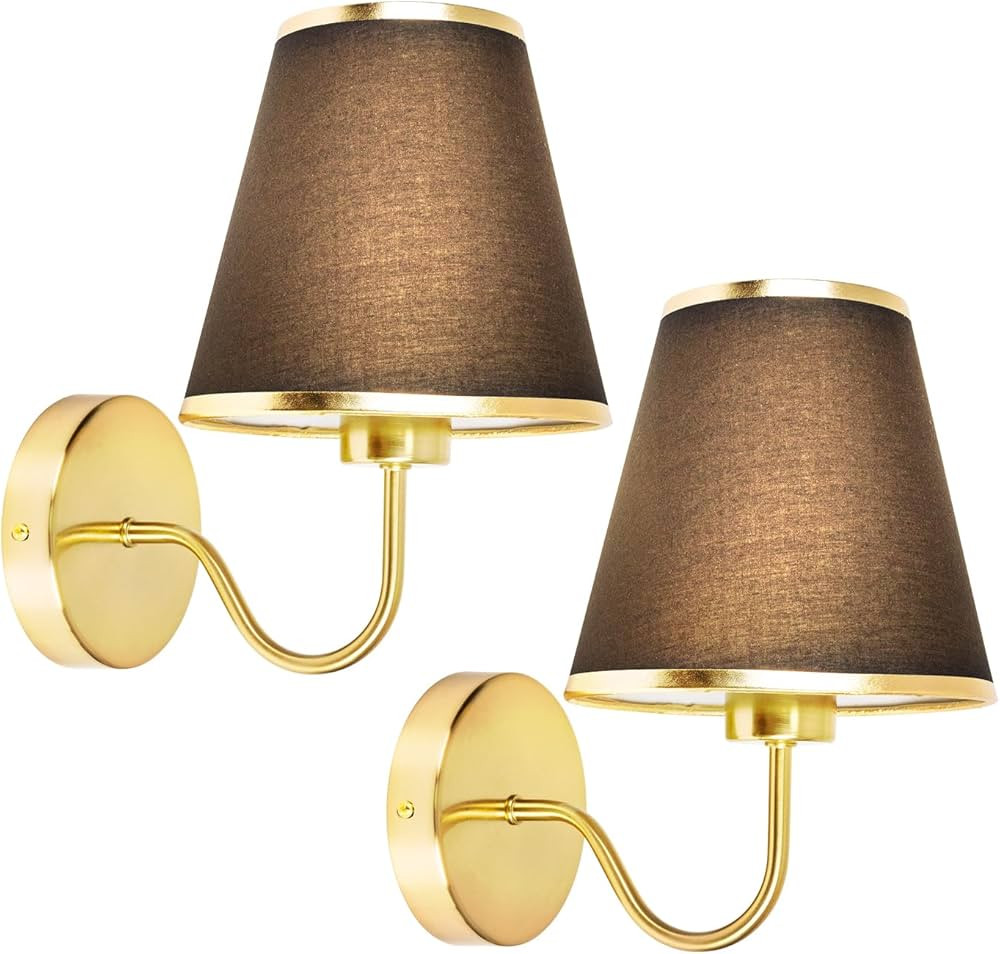 Adust Antique Brass Wall Sconces Lighting Fixture, E26 Industrial Vintage Gold Wall Light Set of ... | Amazon (US)