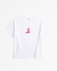 Short-Sleeve Red Boots Graphic Skimming Tee | Abercrombie & Fitch (US)