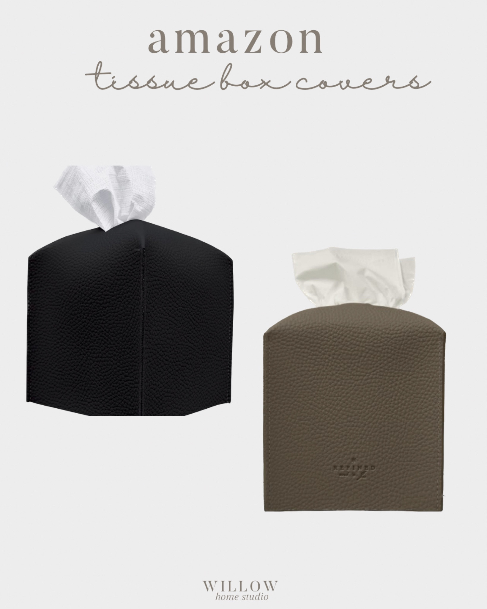 These Amazon leather tissue box covers are 25-50% off today - just scooped the black for $10 and the cocoa brown for $15!

#LTKhome #LTKsalealert #LTKFind
