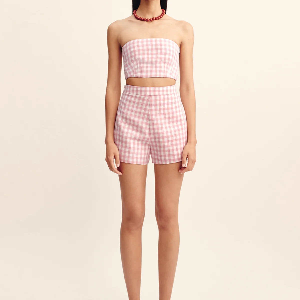 PERRI SHORT - PINK GINGHAM | POSSE (Australia & New Zealand)