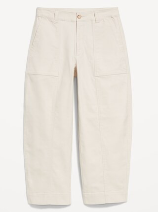High-Waisted Canvas Barrel Ankle Pants | Old Navy (CA)