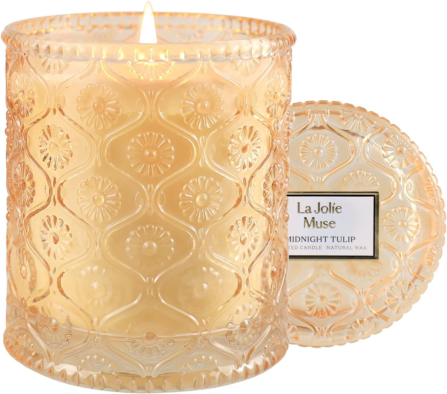 LA JOLIE MUSE Scented Candle, Midnight Tulip Scented Candles, Natural Wax Candle for Home Scented... | Amazon (US)