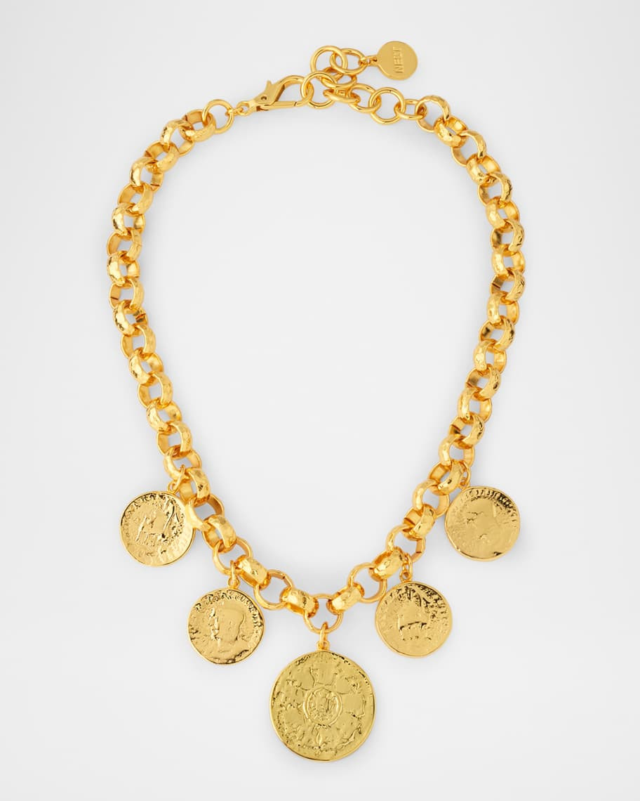 NEST Jewelry Coin Drop Rolo Chain Necklace | Neiman Marcus