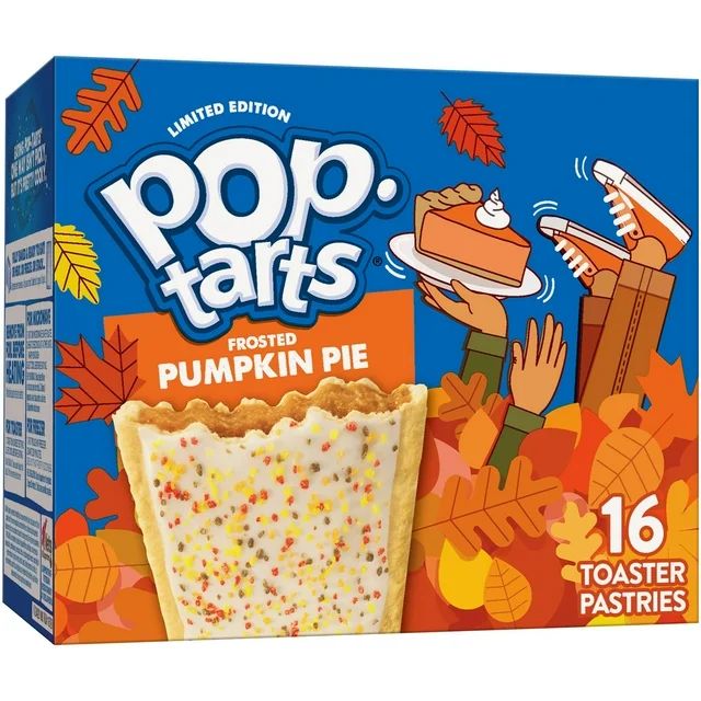 Pop-Tarts Frosted Pumpkin Pie Toaster Pastries, Shelf-Stable, Ready-to-Eat, Instant, 16 Count Box | Walmart (US)