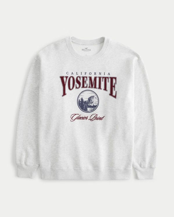 Oversized Yosemite Graphic Crew Sweatshirt | Hollister (US)