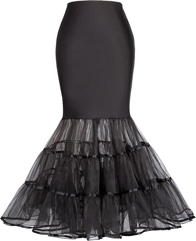 GRACE KARIN Women's Mermaid Fishtail Crinoline Petticoat Floor Length Wedding Underskirt | Amazon (US)