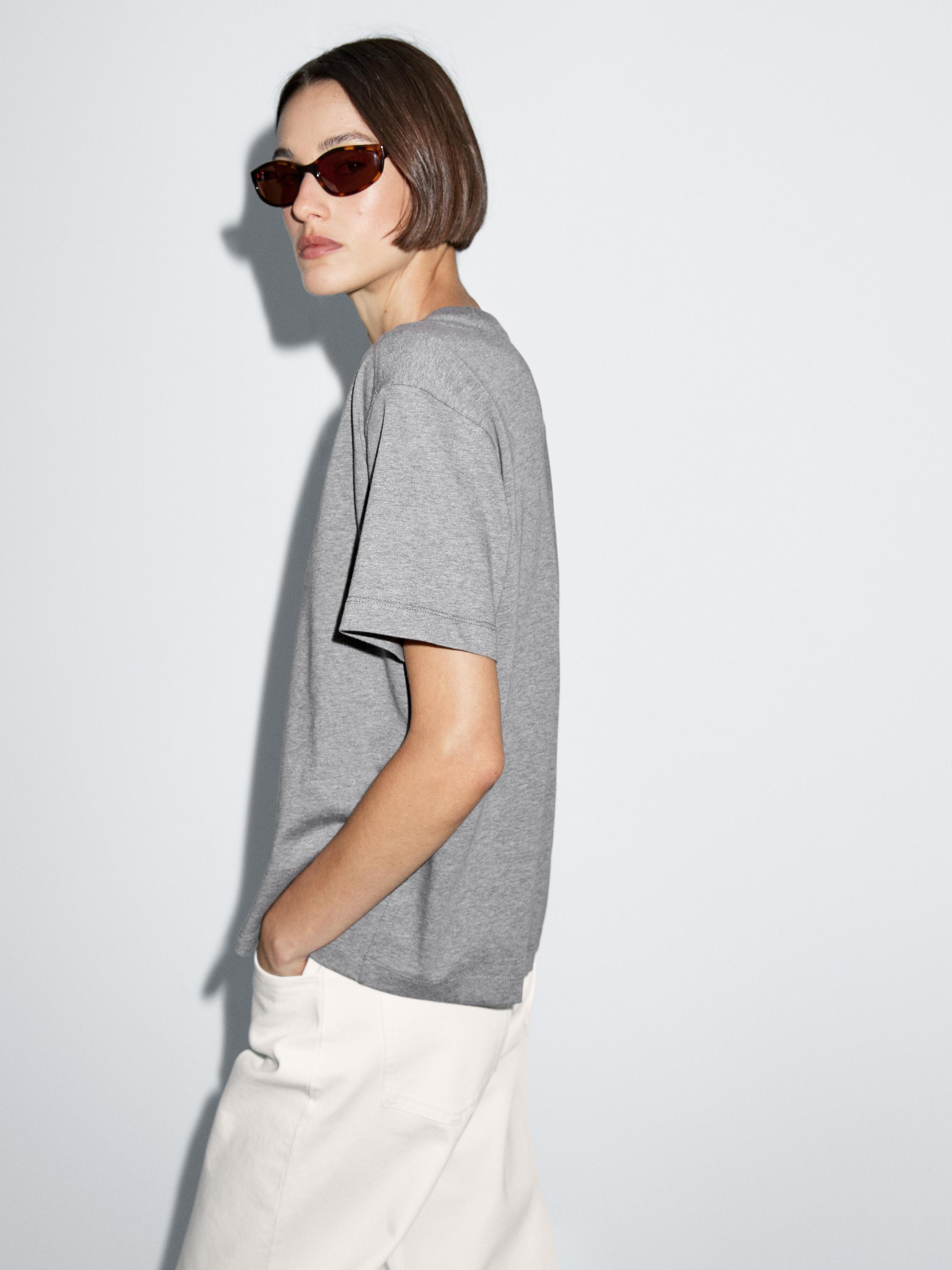 100% cotton short-sleeve T-shirt | Massimo Dutti UK