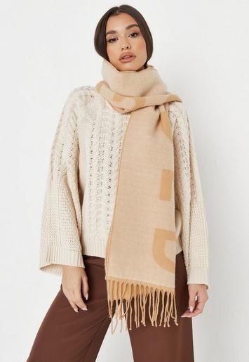 Missguided - Sand MSGD Blanket Scarf | Missguided (US & CA)