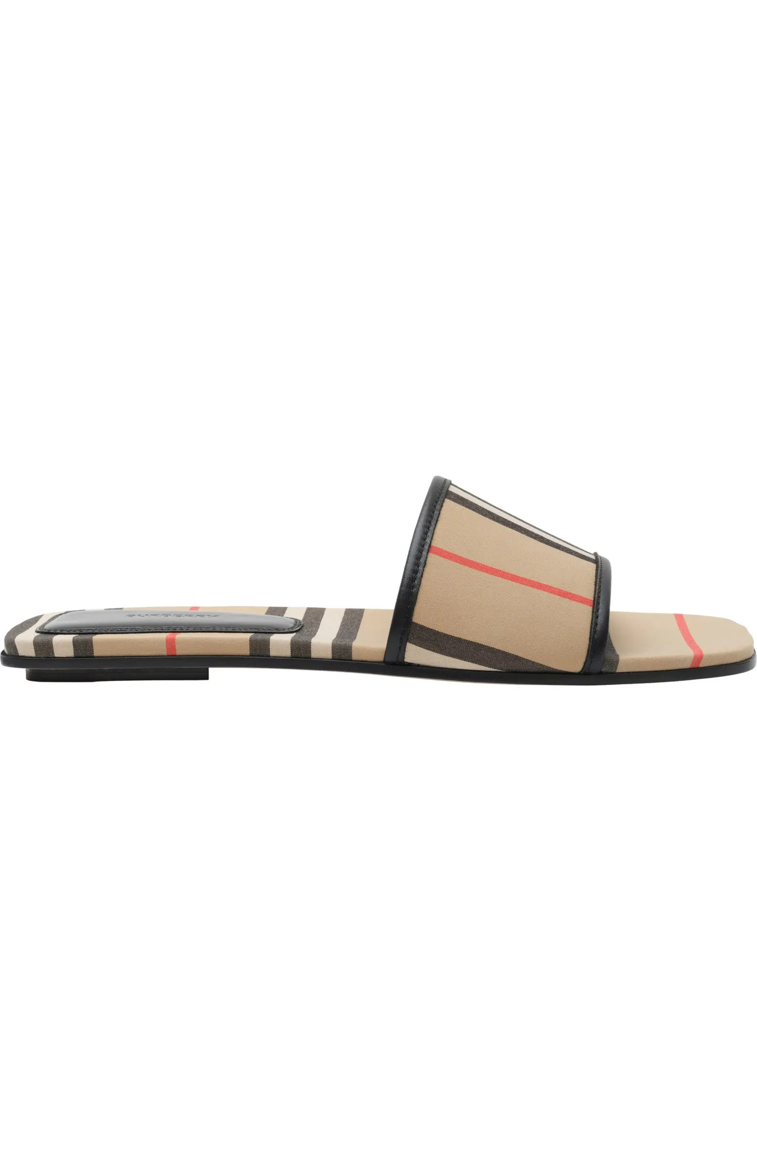 Burberry Icon Stripe Cotton Slides | Nordstrom | Nordstrom