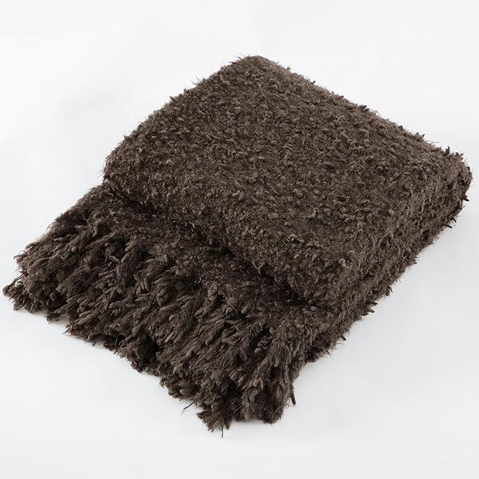 Knit Throw Blanket Fluffy Fuzzy Soft Lightweight Cozy Farmhouse Tassels Chunky Knitted Throws for... | Amazon (US)