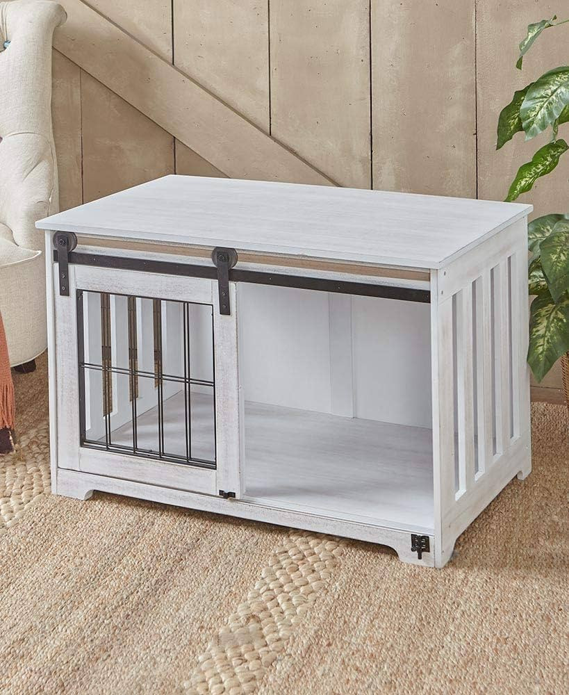 Barn Door Pet Crates Rustic White | Amazon (US)
