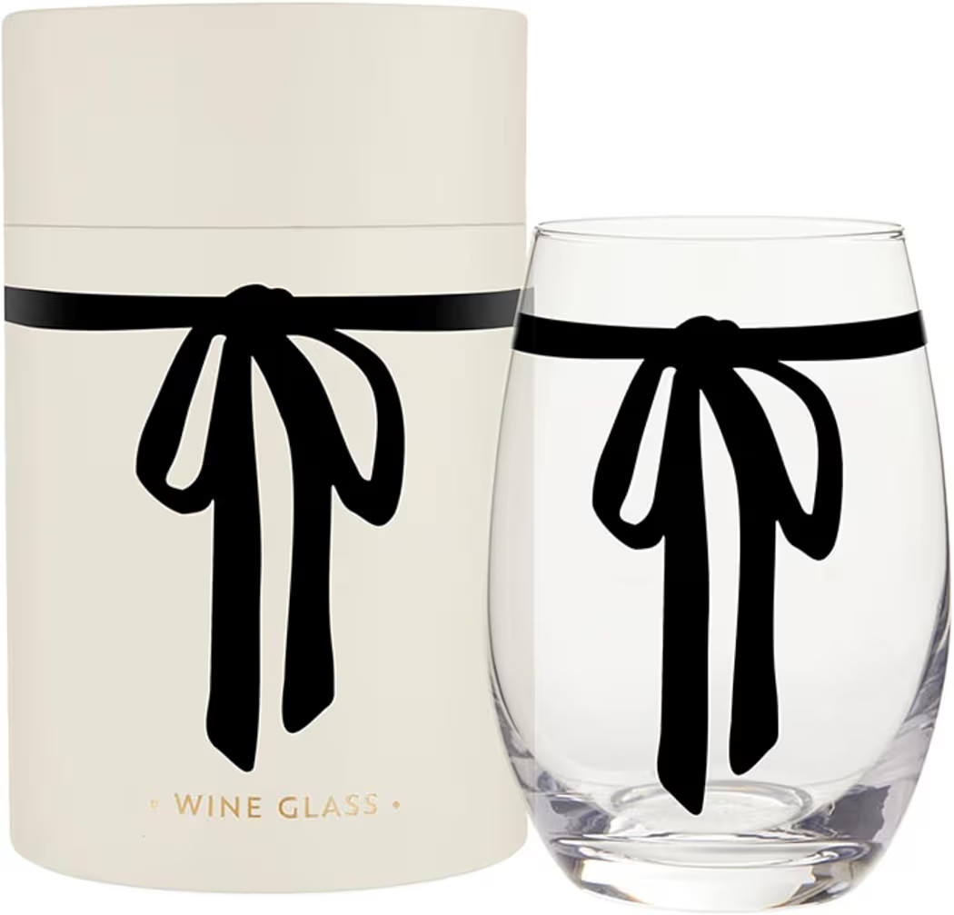 Santa Barbara Design Studio Holiday Stemless Wine Glass with Gift Box, Holds 17 Fluid Ounces, Bla... | Amazon (US)