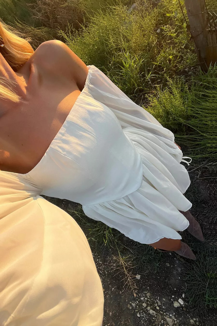 Corset Bandeau Poet Sleeve Bandeau Mini Dress | Nasty Gal US