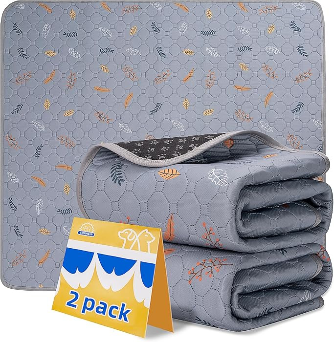Sunheir Washable Pee Pads for Dogs - 2-Pack Thick Heavy-Absorbency Reusable Pee Pads Prevent Leak... | Amazon (US)