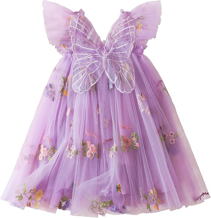 NNJXD Baby Girl Tulle Dress Casual Flower Embroidery Toddler Dresses | Amazon (US)