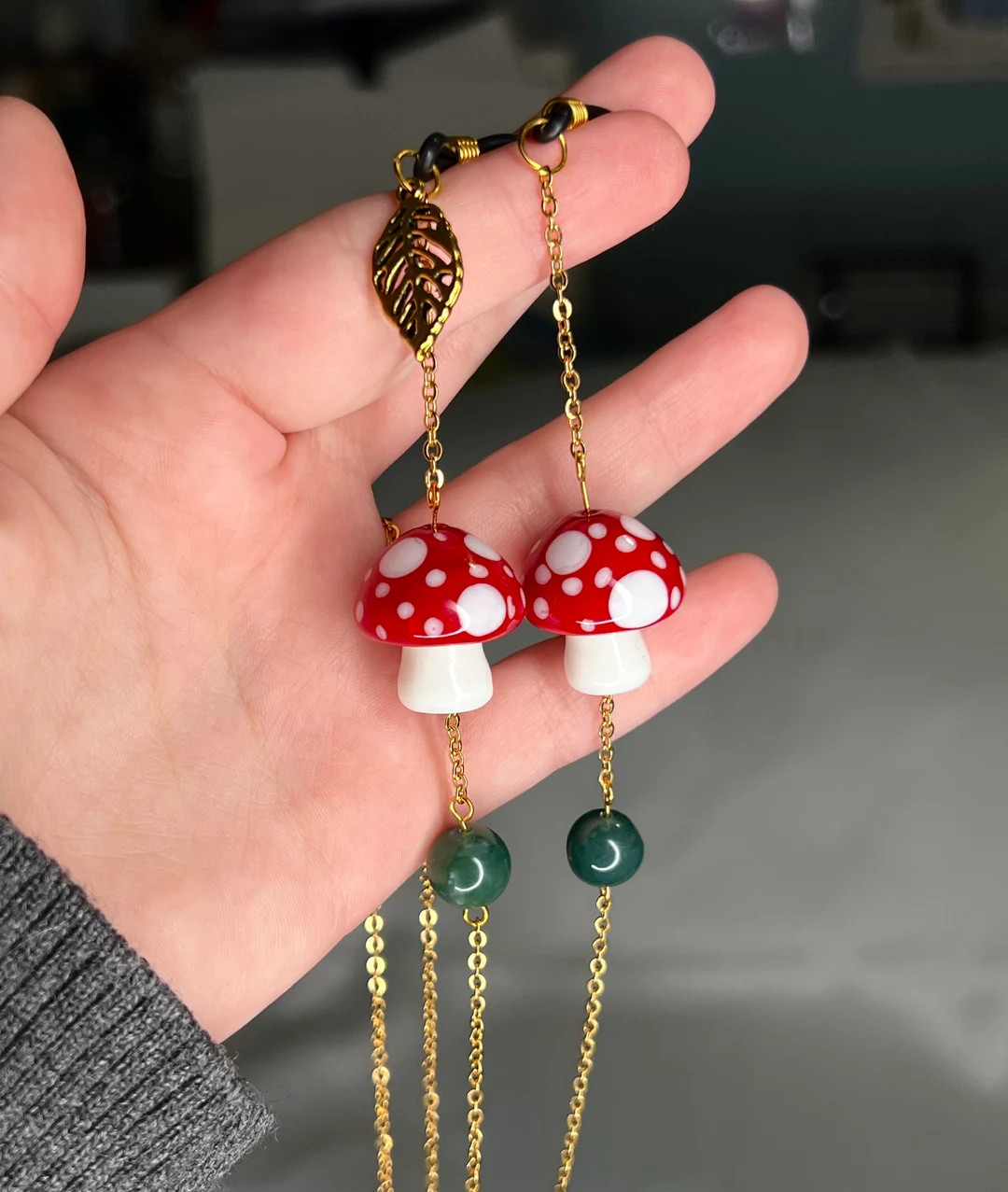 Mushroom Gold Glasses Chain - Etsy | Etsy (US)